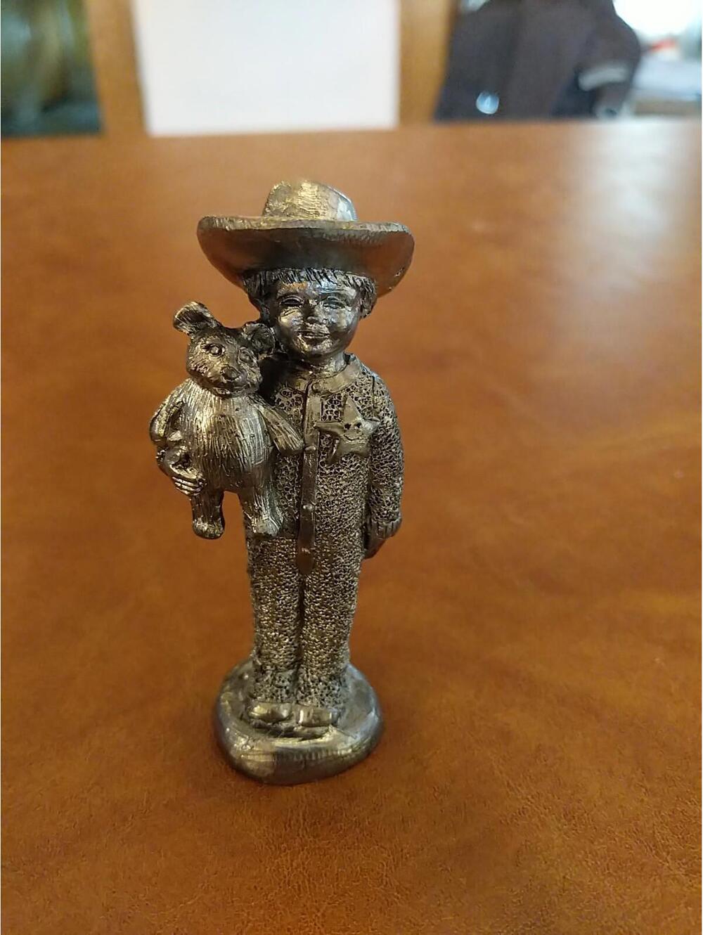 Ricker Pewter #3259 Sherrif Boy w/Teddy Bear